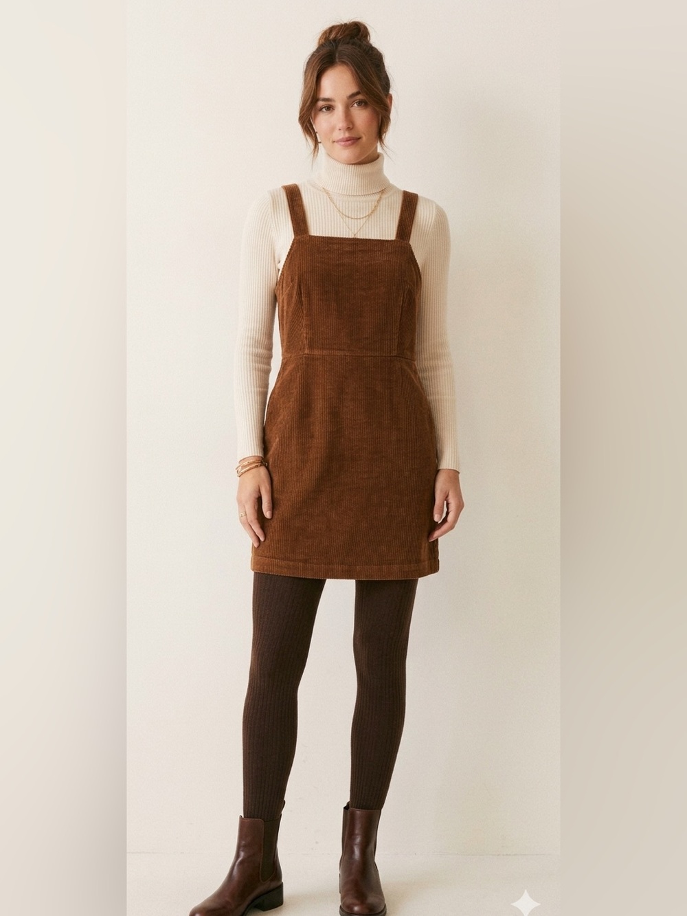 American Eagle Corduroy Apron Mini Dress Zipper Closure Size Small